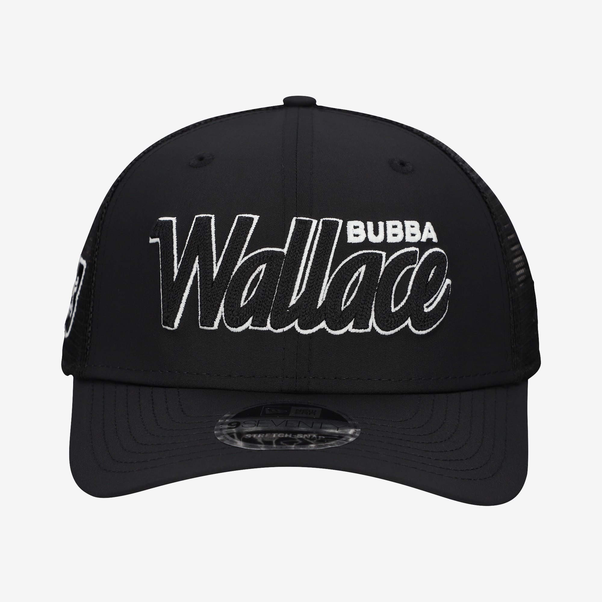 Casquette New Era Bubba Wallace 9SEVENTY noire pour homme, modèle Chain Glow Stretch-Snap