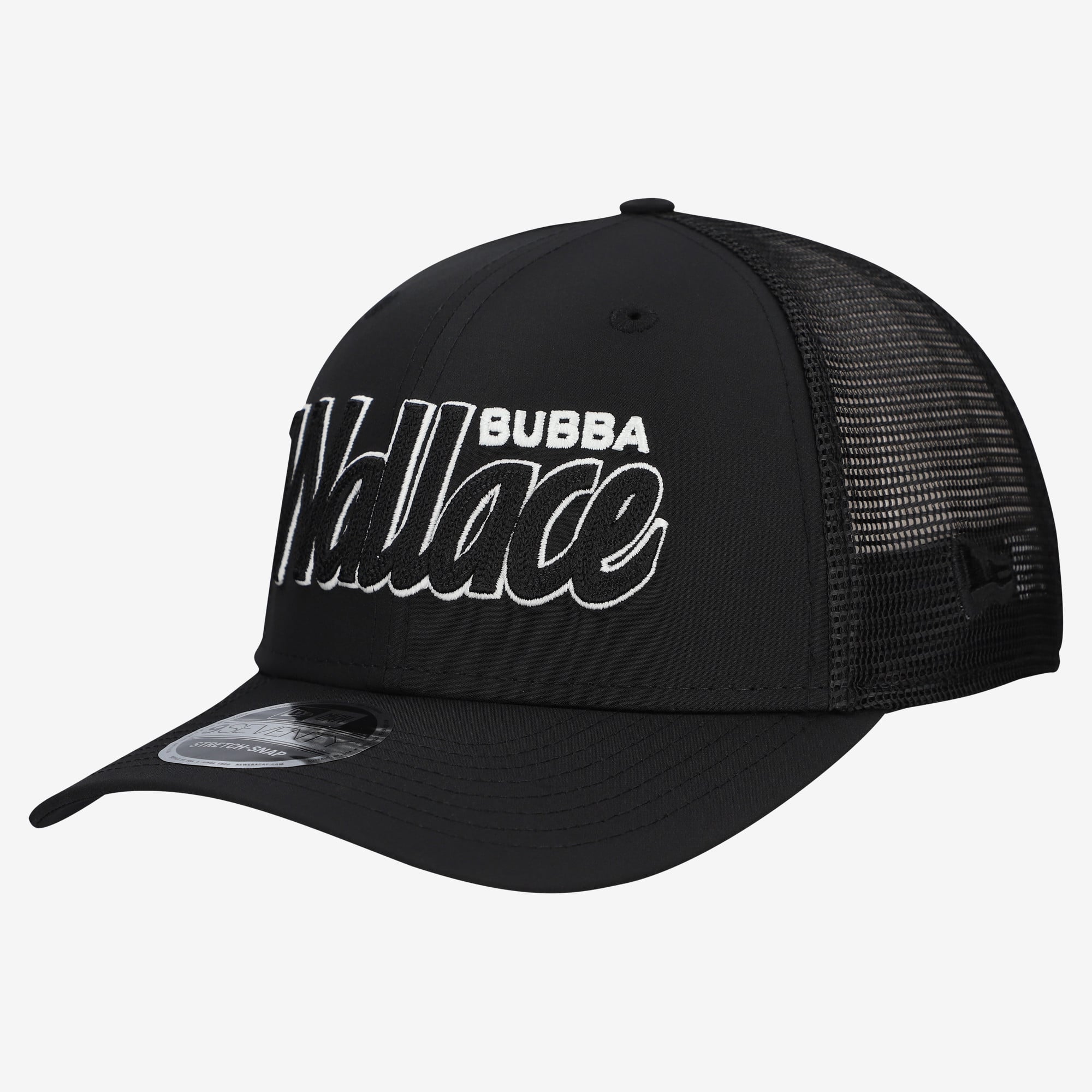 Casquette New Era Bubba Wallace 9SEVENTY noire pour homme, modèle Chain Glow Stretch-Snap