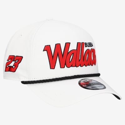  Bubba Wallace New Era Chainstitch A-Frame Rope 9FORTY Adjustable Hat - White
