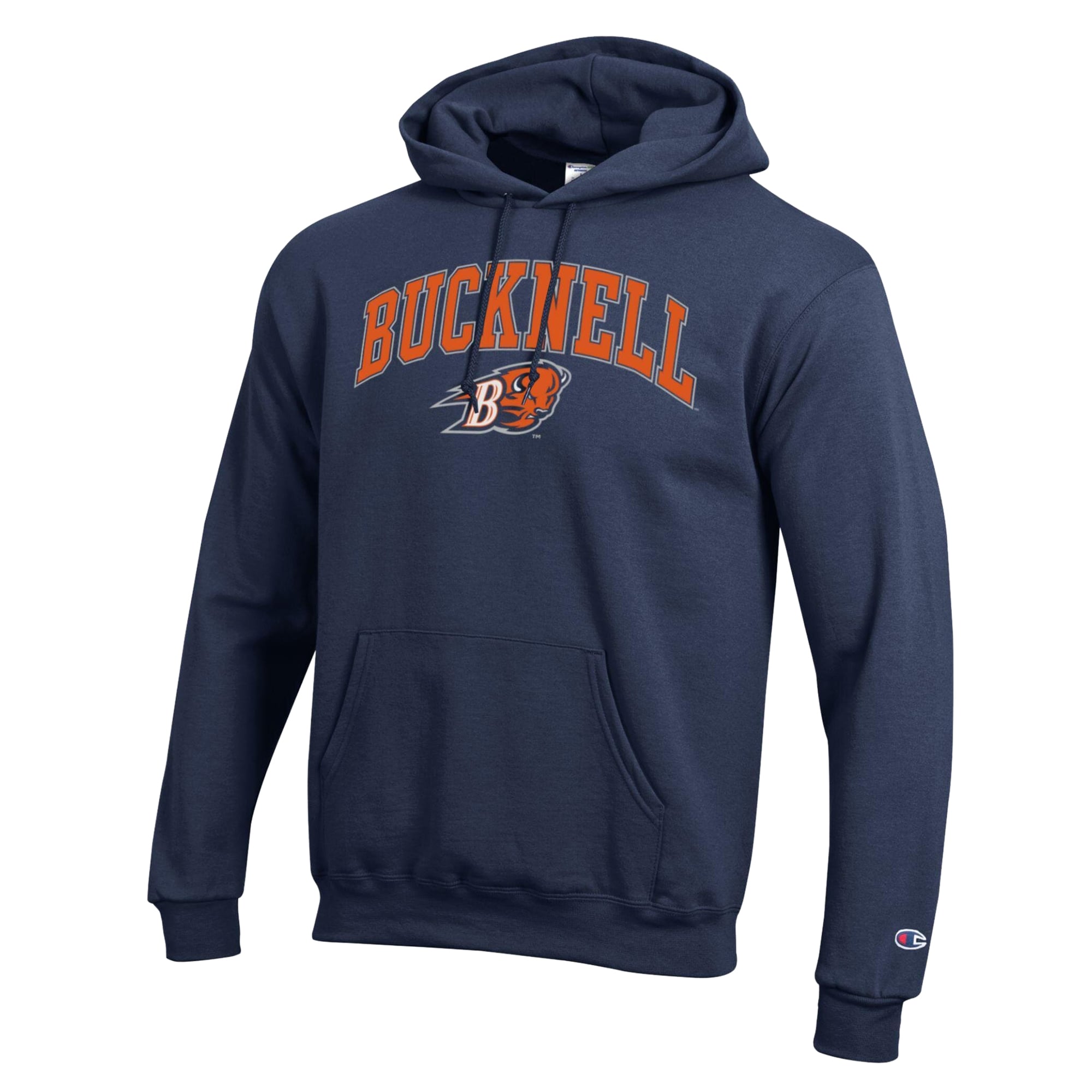 Sweat à capuche Champion pour homme, bleu marine, Bucknell Bison Powerblend