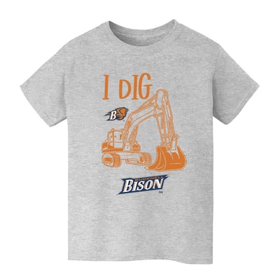 Bucknell Bison Vive La Fete Youth Excavator T-Shirt - Gray