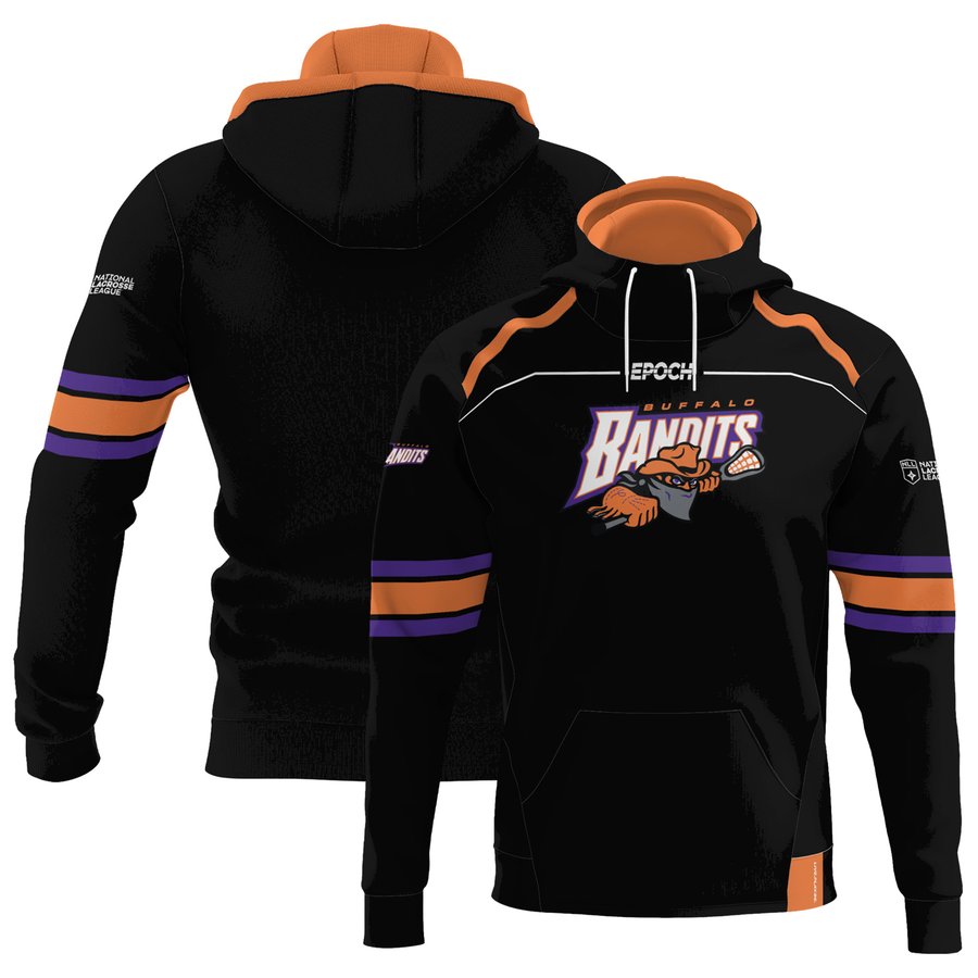 Men's Buffalo Bandits Epoch Lacrosse Black Scuba Neck Pullover Hoodie