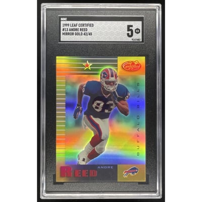 1999 Leaf Certified Mirror Gold #13 Andre Reed /45 SGC 5
