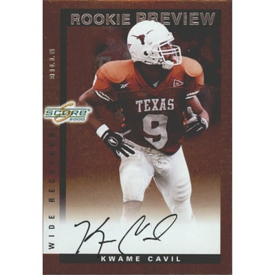2000 Score Rookie Preview Autographs #SR31 Kwame Cavil