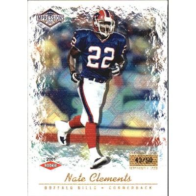 2001 Pacific Impressions Premiere Date #153 Nate Clements