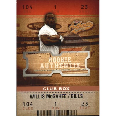 2003 Fleer Authentix Club Box #105 Willis McGahee