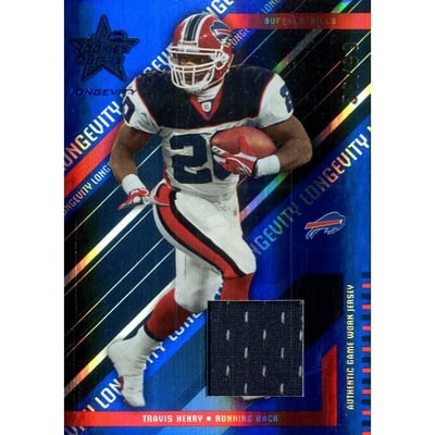 2004 Leaf Rookies and Stars Longevity Materials Sapphire #13 Travis Henry/99