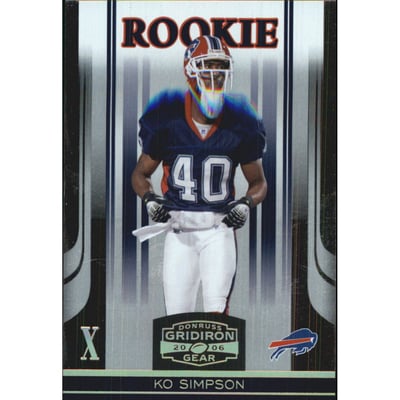 2006 Donruss Gridiron Gear Gold Holofoil O's #170 Ko Simpson