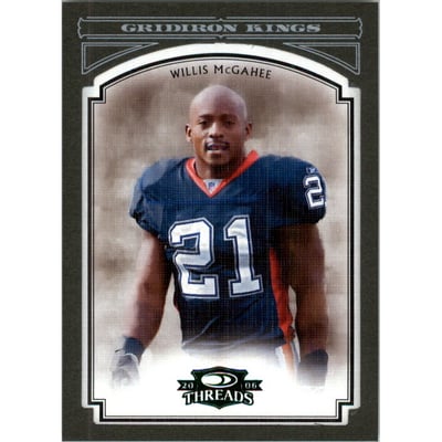 2006 Donruss Threads Pro Gridiron Kings Framed Green #60 Willis McGahee