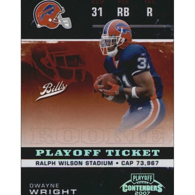 2007 Playoff Contenders Playoff Ticket #145 Dwayne Wright