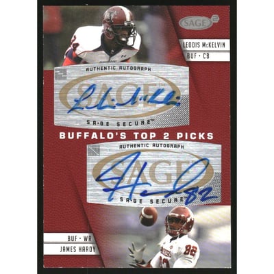2008 SAGE Squared Dual Autographs #A74 Leodis McKelvin/James Hardy