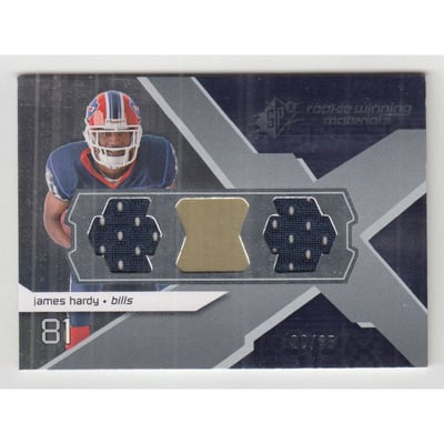 2008 SPx Rookie Materials Logo X Logo Dual 35 #RMJH James Hardy