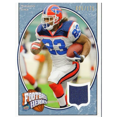 2008 Upper Deck Heroes Jerseys Blue #66 Marshawn Lynch/175
