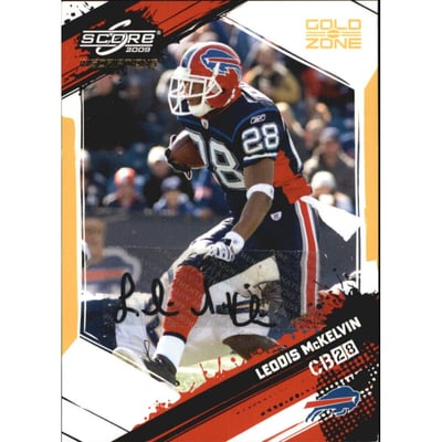 2009 Score Inscriptions Autographs Gold Zone #33 Leodis McKelvin/50