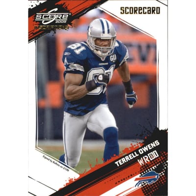 2009 Score Inscriptions Scorecard #81 Terrell Owens