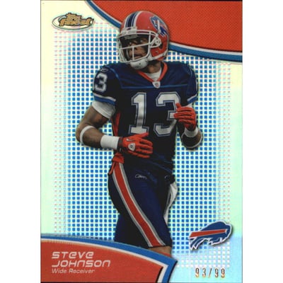 2011 Finest Blue Refractors #108 Steve Johnson