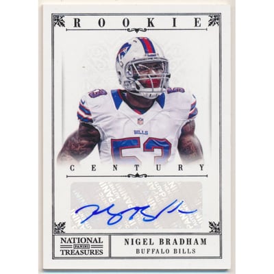 2012 Panini National Treasures Century Black Signature #275 Nigel Bradham/25