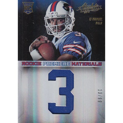 2013 Absolute Rookie Premiere Materials Oversize Jersey Number #209 EJ Manuel