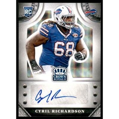 2014 Crown Royale Rookie Signatures Silver Plaid #SCR Cyril Richardson/75