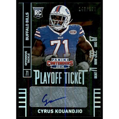 2014 Panini Contenders Playoff Ticket #118B Cyrus Kouandjio AU