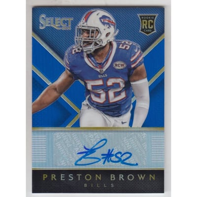2014 Select Rookie Autographs Prizm Blue #RAPB Preston Brown/25