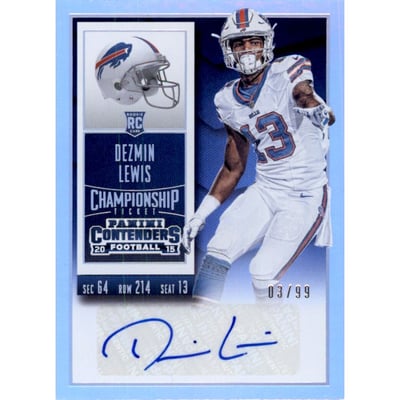 2015 Panini Contenders Championship Ticket #134A Dezmin Lewis AU/99