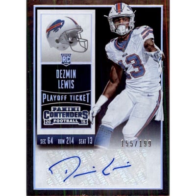 2015 Panini Contenders Playoff Ticket #134A Dezmin Lewis AU/199