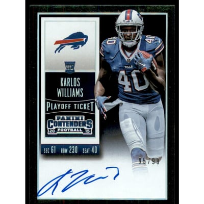2015 Panini Contenders Playoff Ticket #222B Karlos Williams AU/99