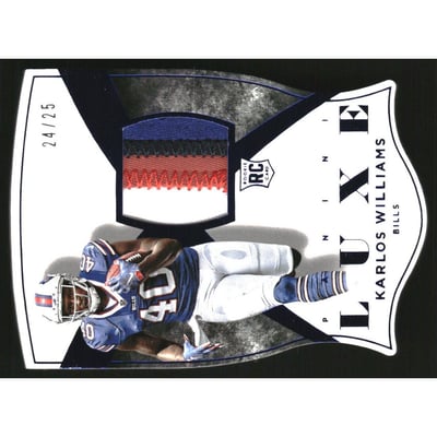 2015 Panini Luxe Memorabilia Die Cuts Prime Blue #100 Karlos Williams