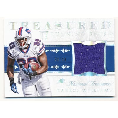2015 Panini National Treasures Treasured Running Backs Materials #TRBKW Karlos Williams/99