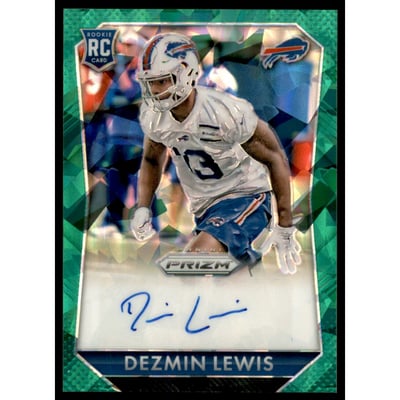 2015 Panini Prizm Rookie Autographs Prizms Green Cracked Ice #RSDL Dezmin Lewis/75