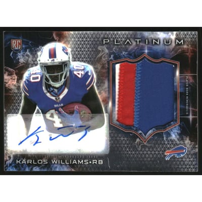 2015 Topps Platinum Rookie Patch Autographs #ARPKWM Karlos Williams