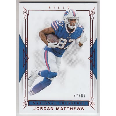 2017 Panini National Treasures Red Jersey Number #58 Jordan Matthews/87