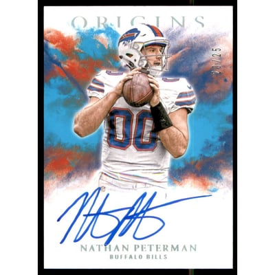2017 Panini Origins Rookie Signatures Turquoise #8 Nathan Peterman/25