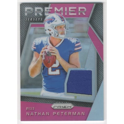 2017 Panini Prizm Prizm Premier Jerseys Pink #40 Nathan Peterman