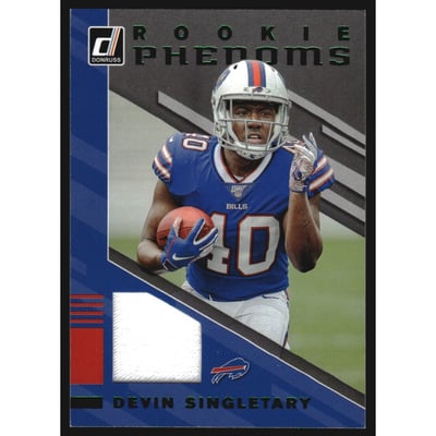 2019 Donruss Rookie Phenom Jerseys Green #28 Devin Singletary