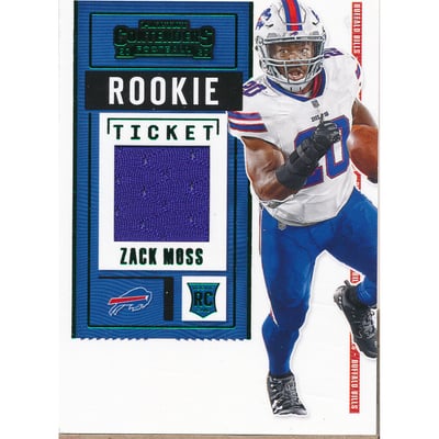 2020 Panini Contenders Rookie Ticket Swatches #31 Zack Moss