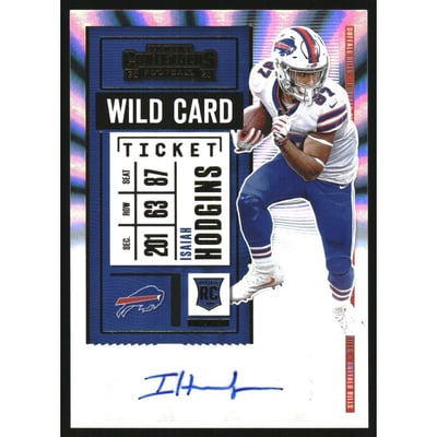 2020 Panini Contenders Wild Card #209A Isaiah Hodgins AU
