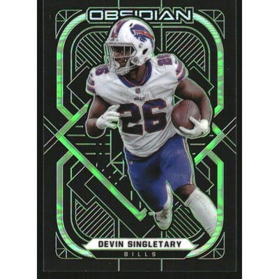 2021 Panini Obsidian Electric Etch Green #11 Devin Singletary