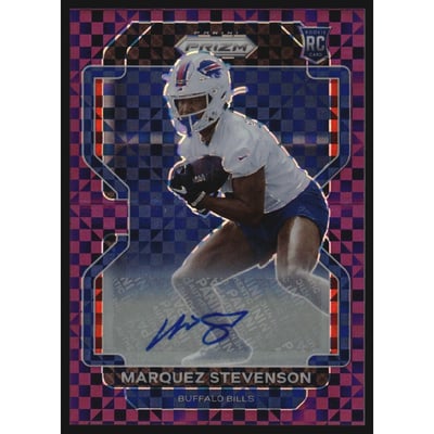 2021 Panini Prizm Rookie Autographs Prizms Purple Power #407 Marquez Stevenson