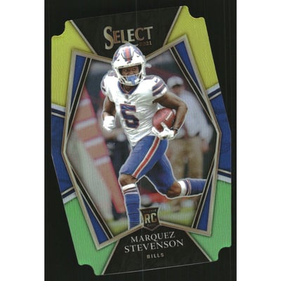 2021 Select Prizm Green and Yellow Die Cut #196 Marquez Stevenson