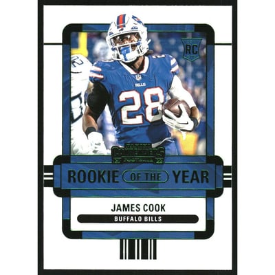2022 Panini Contenders Rookie of the Year Contenders Emerald #16 James Cook