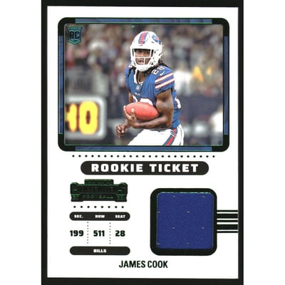 2022 Panini Contenders Rookie Ticket Swatches #23 James Cook