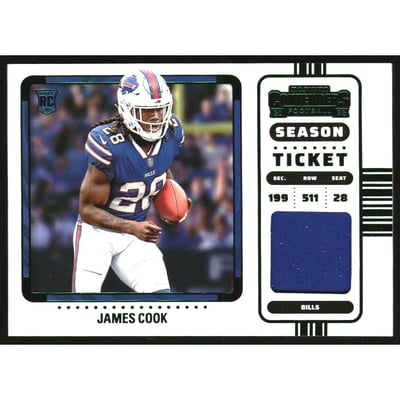 2022 Panini Contenders Rookie Ticket Swatches Variation #23 James Cook