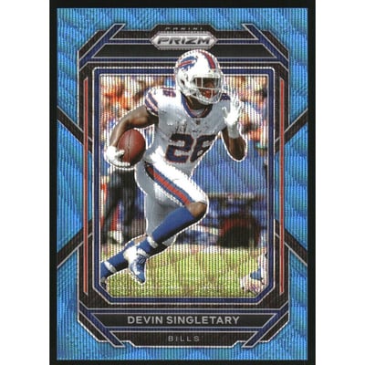 2022 Panini Prizm Prizms Blue Wave #30 Devin Singletary