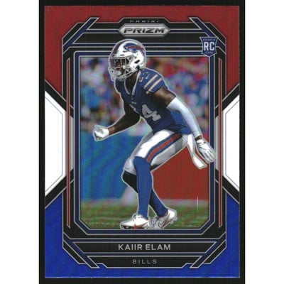 2022 Panini Prizm Prizms Red White and Blue #374 Kaiir Elam