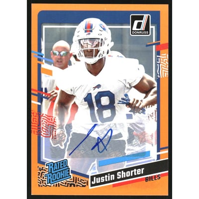 2023 Donruss Rated Rookies Autographs Orange #310 Justin Shorter