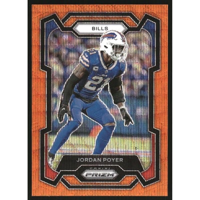 2023 Panini Prizm Prizms Orange Wave #31 Jordan Poyer