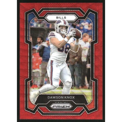 2023 Panini Prizm Prizms Red Wave #28 Dawson Knox