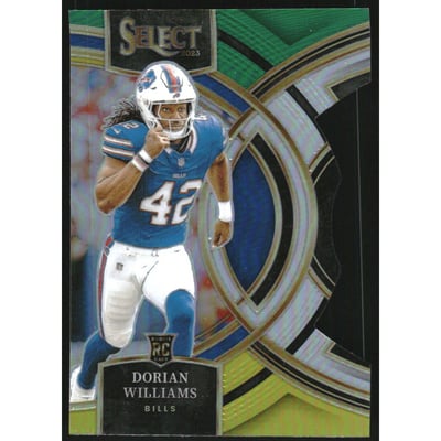 2023 Select Prizm Green and Yellow Die Cut #110 Dorian Williams
